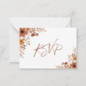 Elegant boho Floral Hand-Drawn  Wedding RSVP ノートカード (裏面)
