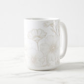 Elegant Boho Floral Line Art Frame Background コーヒーマグカップ (正面右)