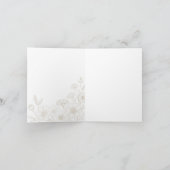 Elegant Boho Floral Line Art Frame Background ノートカード (内部)