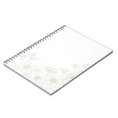 Elegant Boho Floral Line Art Frame Background ノートブック (左側)