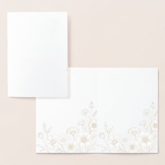Elegant Boho Floral Line Art Frame Background 箔カード (ディスプレー)