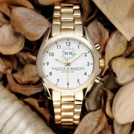 Elegant Boho Floral Monogram Couple’s Name  腕時計