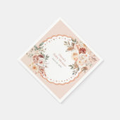 Elegant Boho Floral Neutral Baby Shower Napkins スタンダードカクテルナプキン (角)