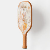 Elegant Boho Floral Watercolor Custom Monogram ピックルボールラケット (左)