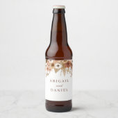 Elegant Boho Floral Wedding  ビールラベル (正面)