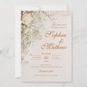 Elegant Boho Floral Wedding  招待状 (正面)