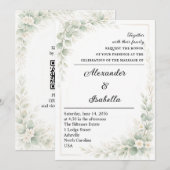 Elegant Boho Floral Wedding Invitation 招待状 (正面/裏面)
