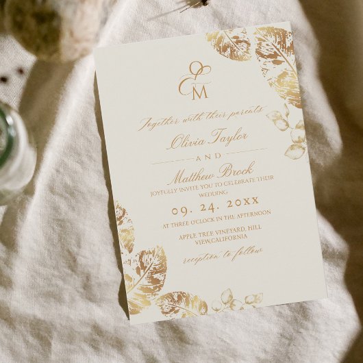 Elegant Boho | Gold Autumn Wedding 招待状