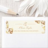 Elegant Boho | Gold Autumn Wedding Address ラベル (インサイチュ)