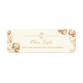 Elegant Boho | Gold Autumn Wedding Address ラベル (正面)