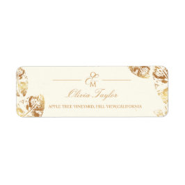 Elegant Boho | Gold Autumn Wedding Address ラベル