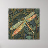 Elegant boho green dragonfly キャンバスプリント (正面)