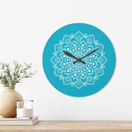 Elegant Boho Mandala  ラージ壁時計