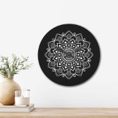 Elegant Boho Mandala  ラージ壁時計