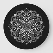 Elegant Boho Mandala  ラージ壁時計 (正面)
