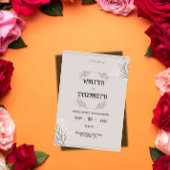 Elegant Boho Minimalist Floral Wedding Invitation 招待状