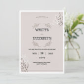 Elegant Boho Minimalist Floral Wedding Invitation 招待状 (スタンド正面)