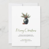 Elegant Boho Neutral Watercolor Xmas Greeting シーズンカード (正面)
