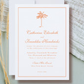 Elegant Boho Palm Tree Tropical Wedding 招待状