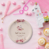 Elegant Boho Pink Pumpkin Bridal Shower ペーパープレート (パーティー)