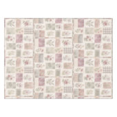 Elegant Boho Purple Quilt Floral Patchwork Pattern テーブルクロス (正面(横))