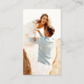 Elegant  Boho QR Code Photo Wedding Details Card エンクロージャーカード (裏面)