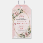 Elegant Boho Quinceañera Gift Tag with Greenery ギフトタグ (裏面)