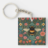 Elegant boho retro bumblebee spring florals  キーホルダー (正面)