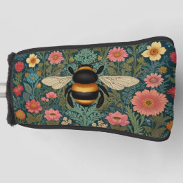 Elegant boho retro bumblebee spring florals  ゴルフヘッドカバー