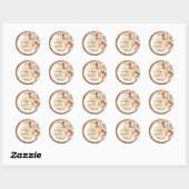Elegant Boho Rustic Wedding Stickers Thank You ラウンドシール (シート)