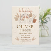 Elegant Boho Safari Wild One 1st Birthday 招待状 (スタンド正面)