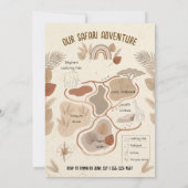 Elegant Boho Safari Wild One 1st Birthday 招待状 (裏面)