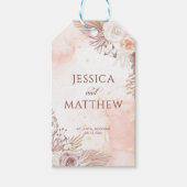 Elegant Boho Style Pink Rose Floral Welcome  ギフトタグ (正面)