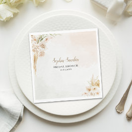 Elegant Boho Style with Beige & Yellow Flowers スタンダードランチョンナプキン