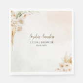 Elegant Boho Style with Beige & Yellow Flowers スタンダードランチョンナプキン (正面)