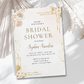 Elegant Boho Style with Beige & Yellow Flowers 招待状