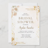 Elegant Boho Style with Beige & Yellow Flowers 招待状 (正面)