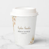 Elegant Boho Style with Beige & Yellow Flowers 紙コップ (正面)