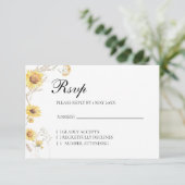 Elegant Boho Sunflower Botanical RSVP card (スタンド正面)