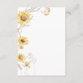 Elegant Boho Sunflower Enclosure Card Details エンクロージャーカード (裏面)