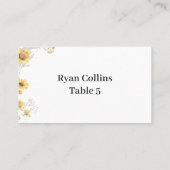 Elegant Boho Sunflower Place Cards プレイスカード (裏面)