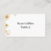Elegant Boho Sunflower Place Cards プレイスカード (正面)