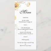Elegant Boho sunflowers floral Menu メニュー (正面)