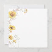 Elegant Boho sunflowers Save the Date Invite セーブザデート (裏面)