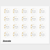 Elegant Boho Sunflowers Wedding Stickers ラウンドシール (シート)
