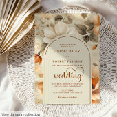 Elegant Boho Terra Cotta Ivory Sage Floral Wedding 招待状