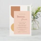 Elegant Boho Terracotta Arches Retro Bridal Shower 招待状 (スタンド正面)