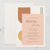Elegant Boho Terracotta Arches Retro Bridal Shower 招待状 (正面/裏面)