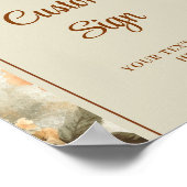 Elegant Boho Terracotta Ivory Sage Floral Custom ポスター (角)