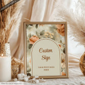 Elegant Boho Terracotta Ivory Sage Floral Custom ポスター